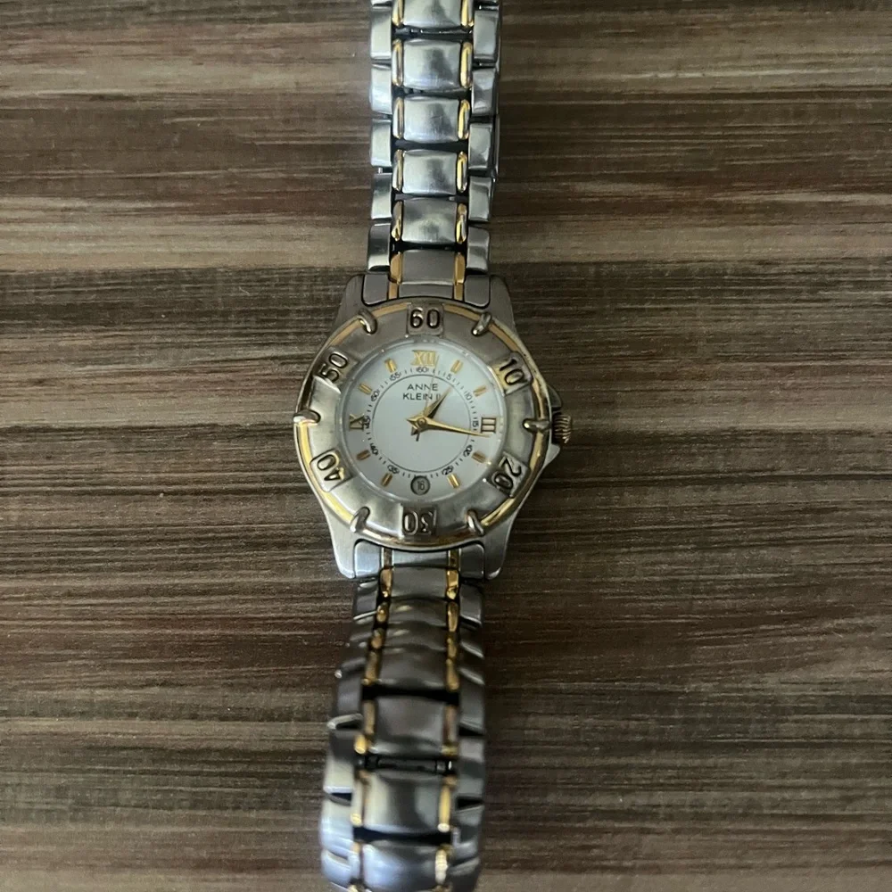 Anne Klein II 10/1562-3-5 Silver and Gold Two-Tone Watch - Picture 2 of 7